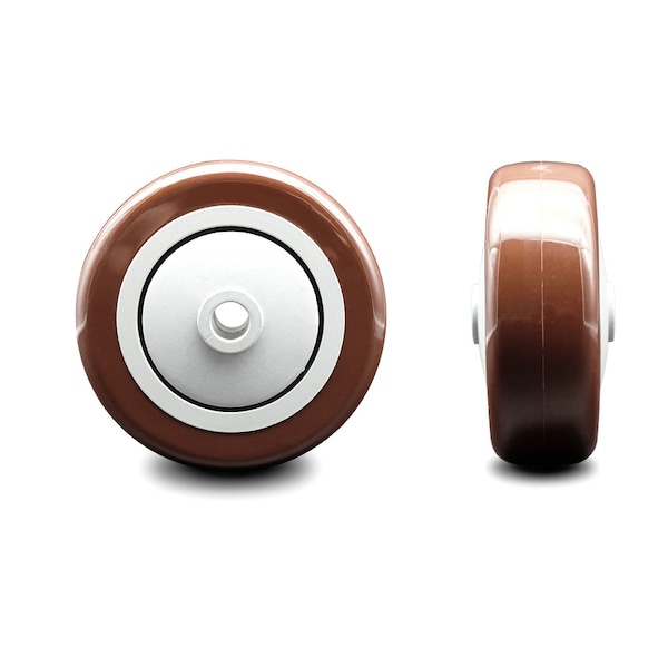 SCC - 3.5" Maroon Poly on Polyolefin Wheel Only - 3/8" Bore - 300 lbs Capacity